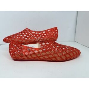 A New Day Jelly Flats Red Womens 11 Slip On Beach Summer Shoes NWT